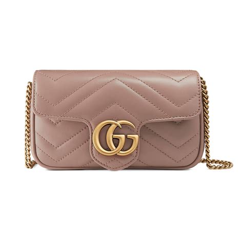 Gucci GG Marmont Matelasse Super Mini Bag Dusty Pink 